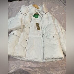 J. Crew Women's White Puffer Jacket